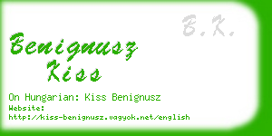 benignusz kiss business card